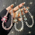 Sparkling Rhinestone Crystal Bear Phone Charm - Beaded Bejeweled Wrist Lanyard & Bag Strap