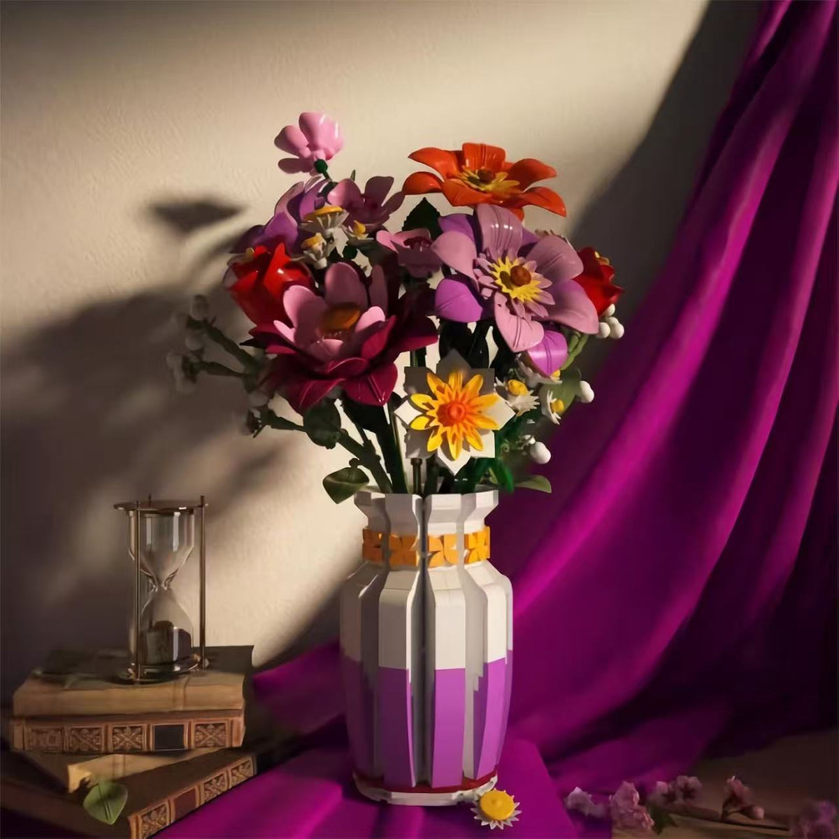 Brand New Free Tribe Spring Bouquet Building Blocks Set with Vase (1278 Pcs)